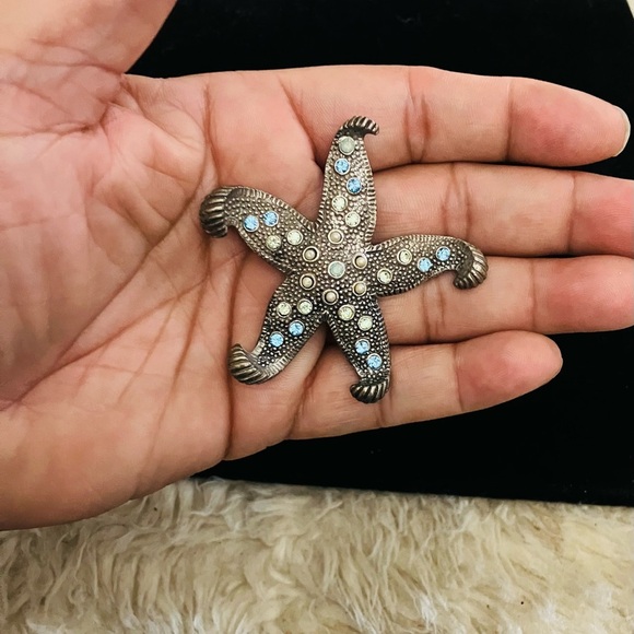 Mary Demarco Vintage Starfish Brooch Pin/Pendant with Crystals - Picture 7 of 8